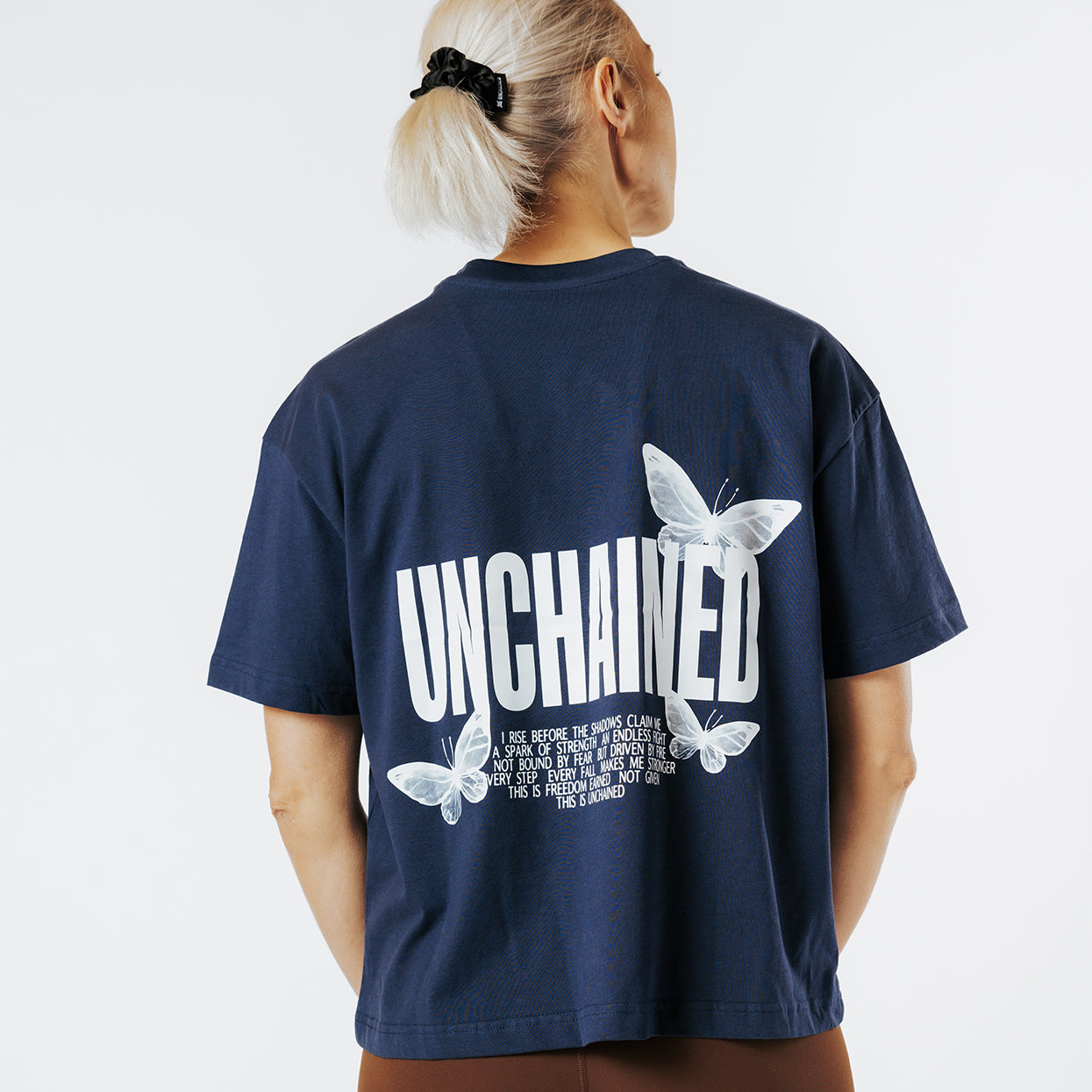 BOXY TEE OVERSIZED BUTTERFLY bleu marine